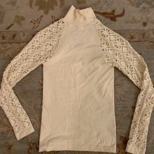 Free People - Rib and Lace Turtleneck